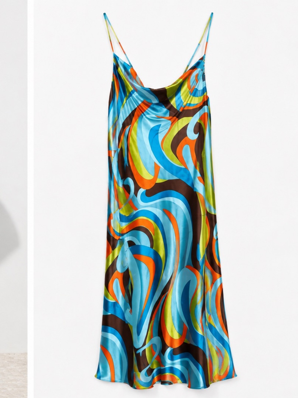 Hugo Buscati Blue and Orange Swirl Slip Dress